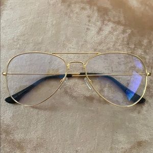 Blue light aviator gold frames